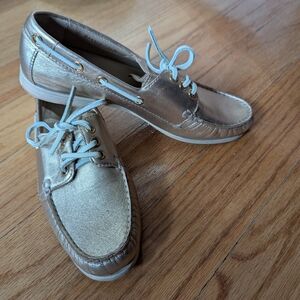 Cole Haan Women's Gold Leather Lace-Up Loafers